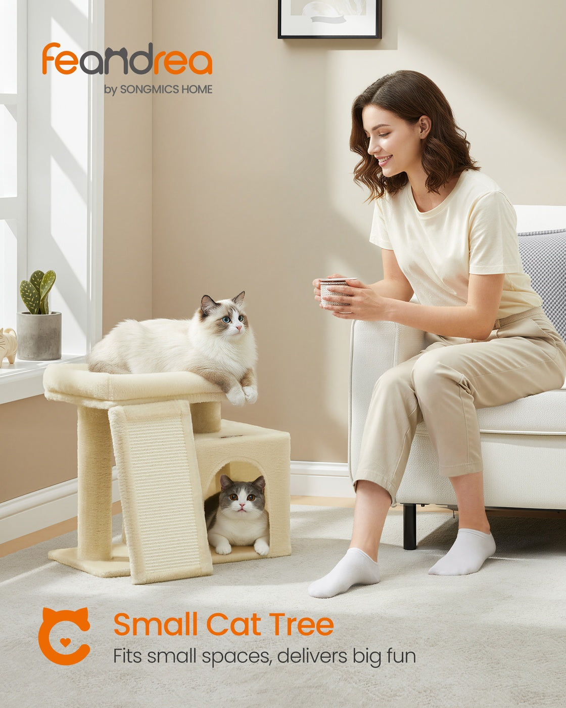 Cat Tree Condo with Ramp, 20.1 x 15.4 x 18.3 Inches, Dove Gray - image 14