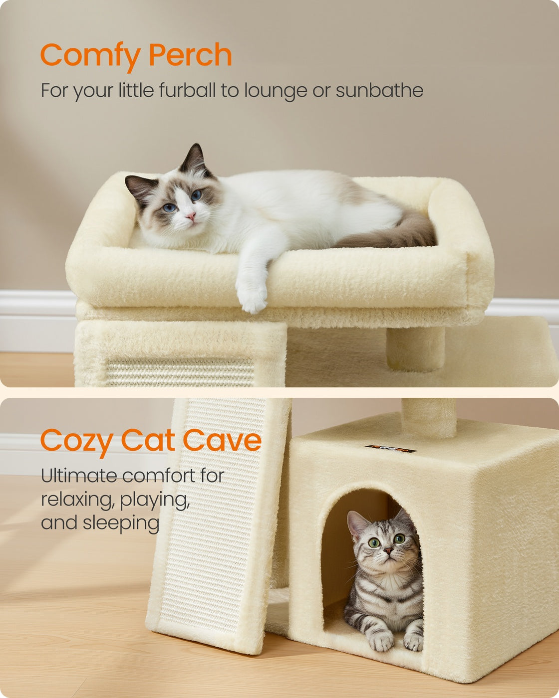 Cat Tree Condo with Ramp, 20.1 x 15.4 x 18.3 Inches, Dove Gray - image 16