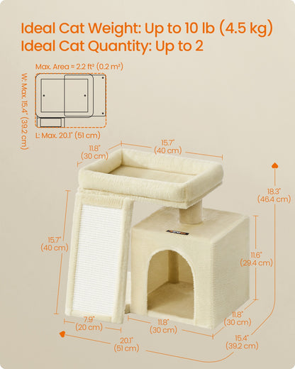 Cat Tree Condo with Ramp, 20.1 x 15.4 x 18.3 Inches, Dove Gray - image 18