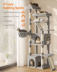 72.6-Inch Tall Cat Tree Tower for Indoor Extra Large Cats - image 12