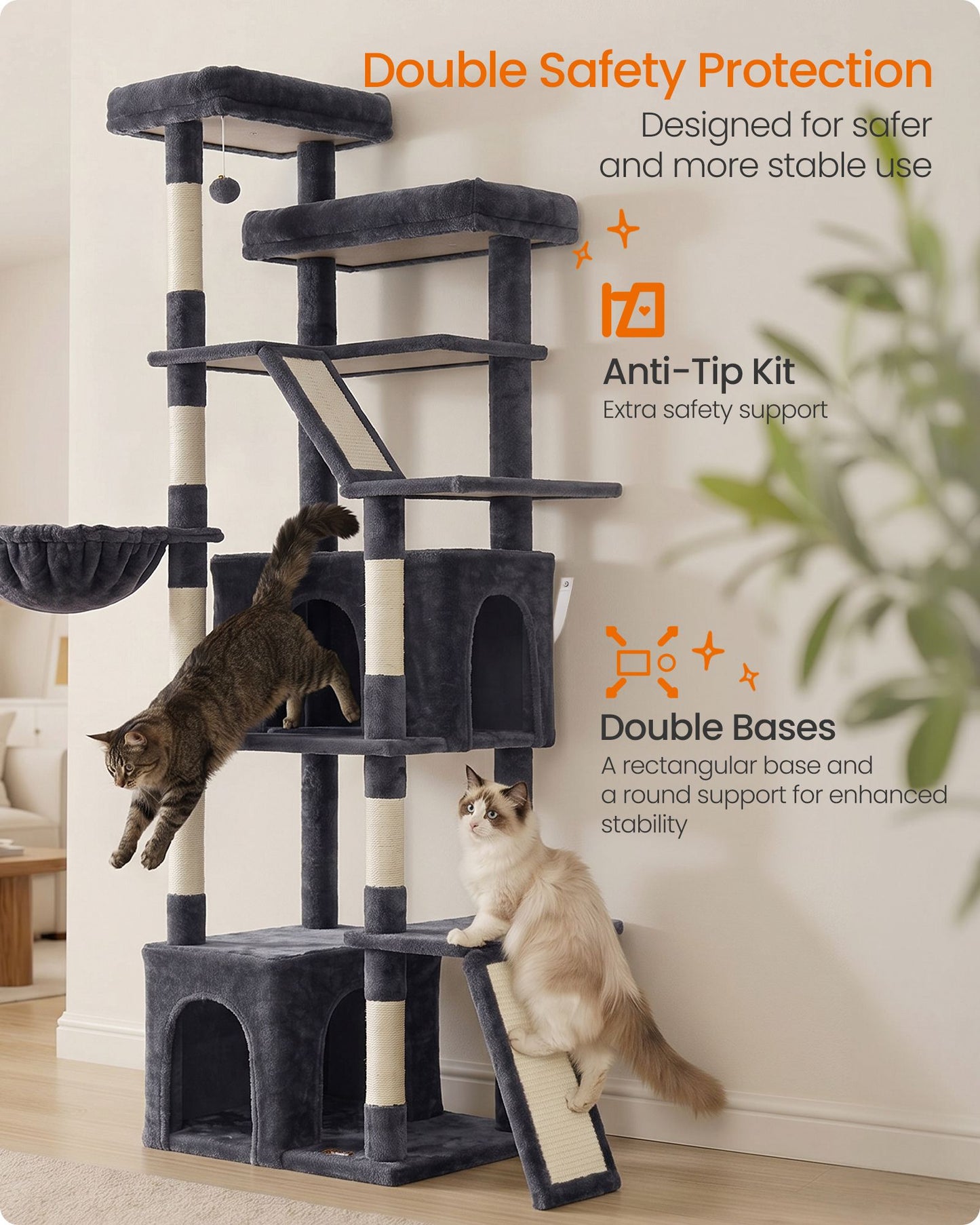 72.6-Inch Tall Cat Tree Tower for Indoor Extra Large Cats - image 7