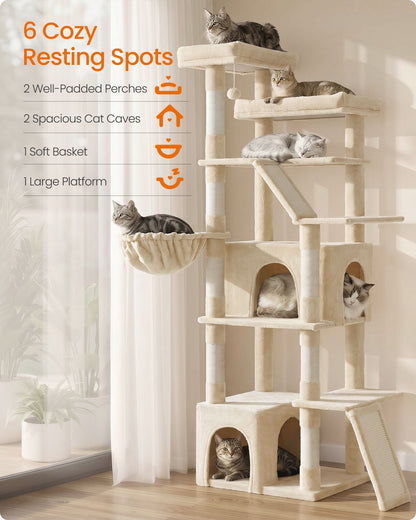 72.6-Inch Tall Cat Tree Tower for Indoor Extra Large Cats - image 8