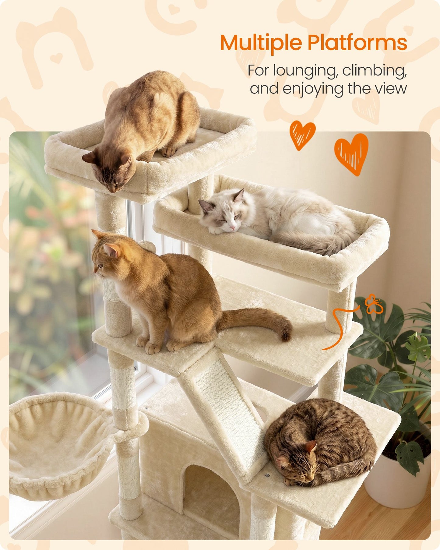 72.6-Inch Tall Cat Tree Tower for Indoor Extra Large Cats - image 11