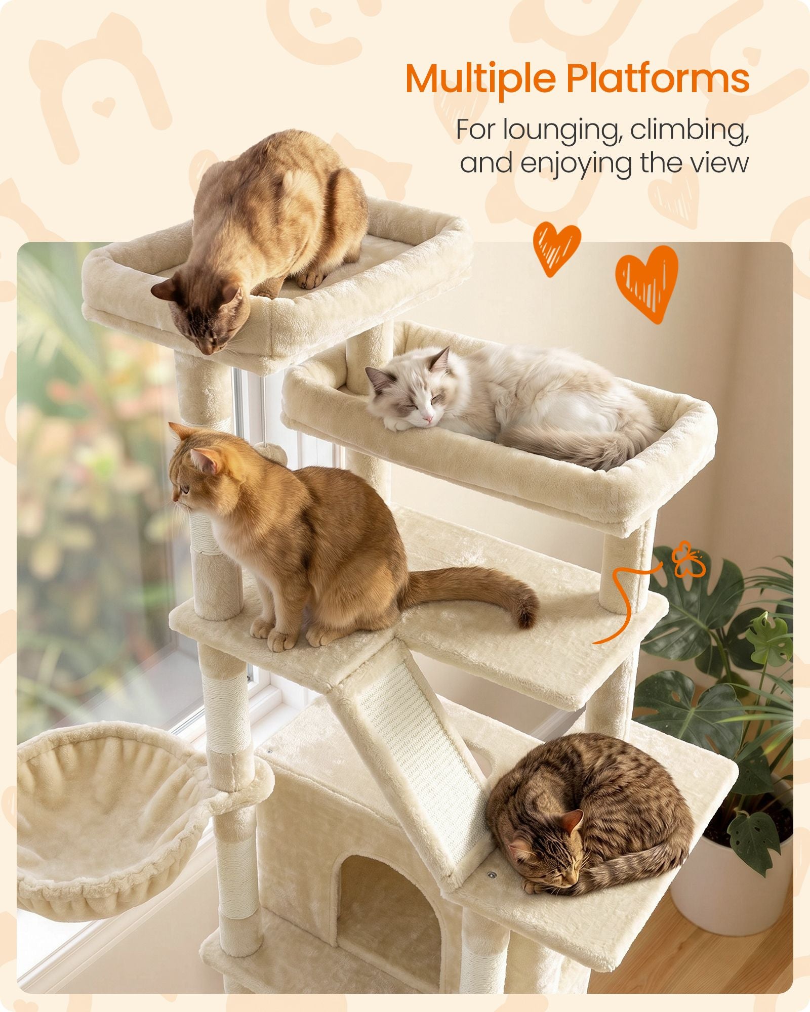 72.6-Inch Tall Cat Tree Tower for Indoor Extra Large Cats - image 11