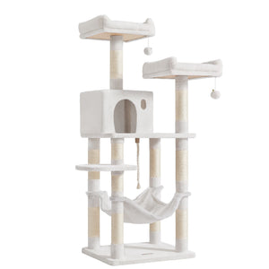 Cat Tree, 56.3-Inch Cat Tower, Multi-Level Plush Condo with 11 Scratching Posts - image 8