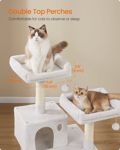 Cat Tree, 56.3-Inch Cat Tower, Multi-Level Plush Condo with 11 Scratching Posts - image 2