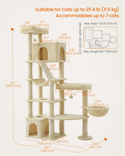 74.1-Inch Cat Tree Tower for Indoor Extra Large Cats - image 5
