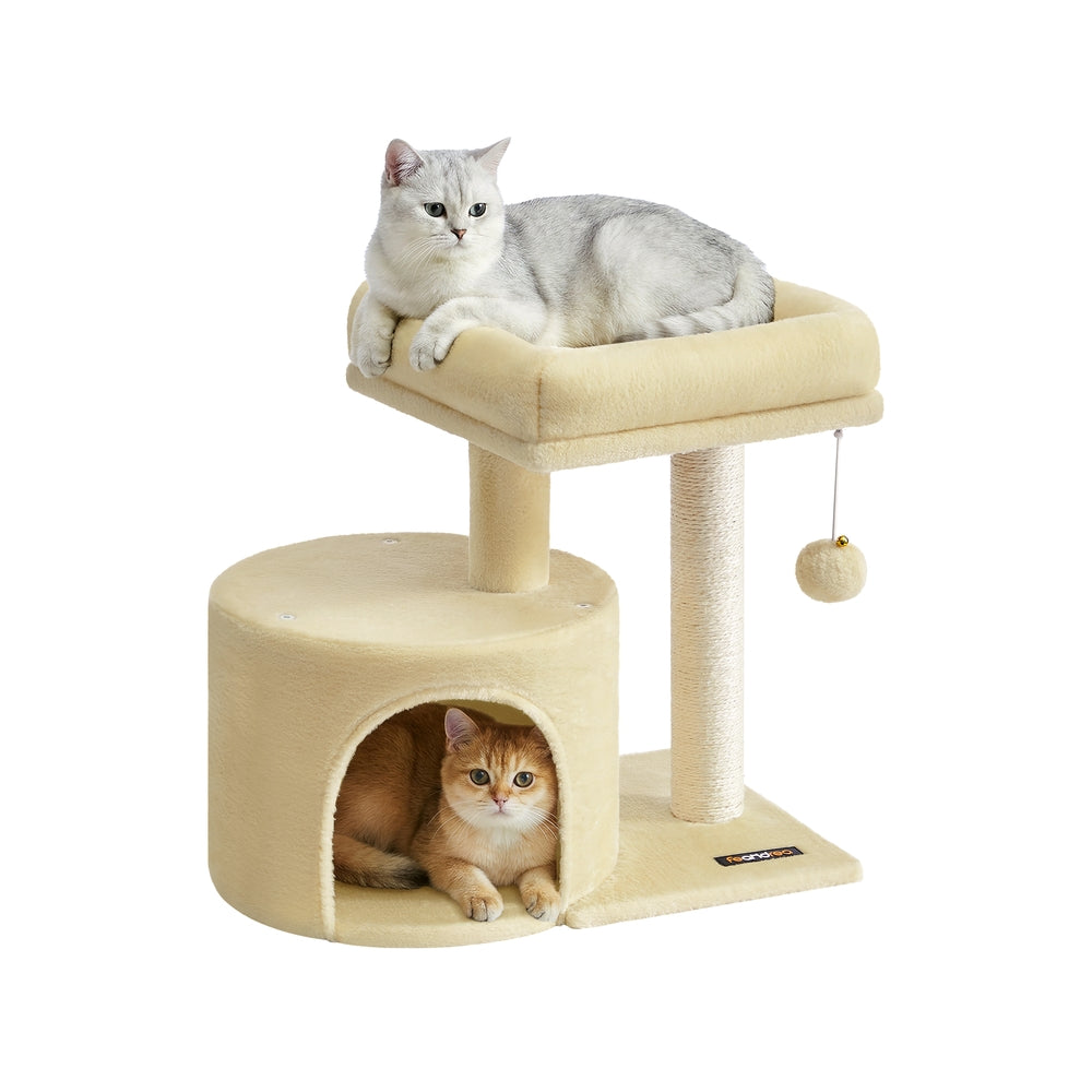 Cat Tree Tower with Sisal Scratching Post Grass Green and Camel Brown - image 10