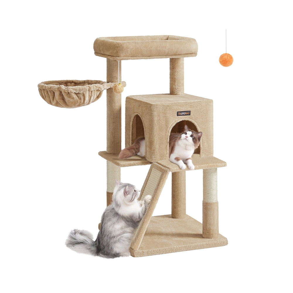 Cat Tree with Widened Perch for Large Cats Camel Brown