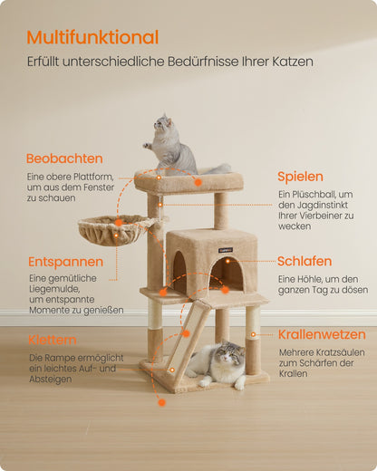 Cat Tree with Widened Perch for Large Cats Camel Brown