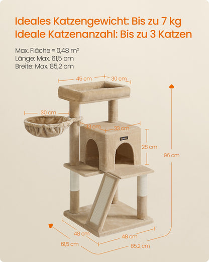 Cat Tree with Widened Perch for Large Cats Camel Brown