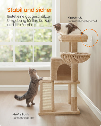 Cat Tree with Widened Perch for Large Cats Camel Brown