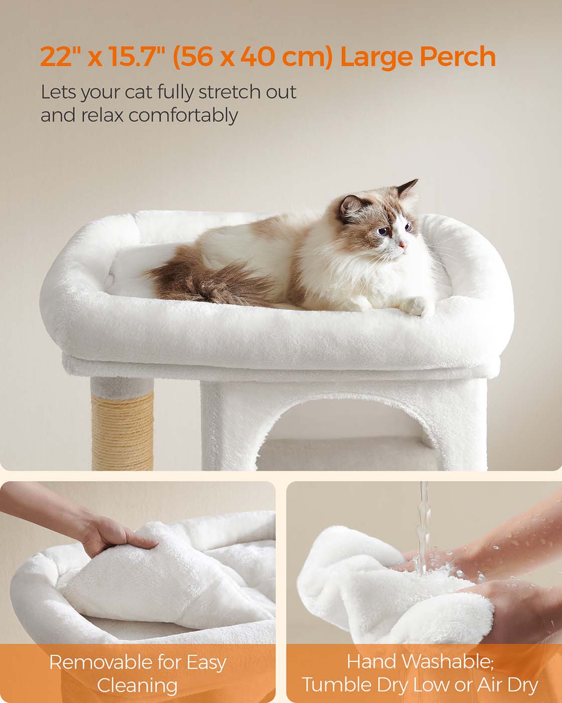 33.1-Inch Cat Tower for Large Cats up to 16 lb