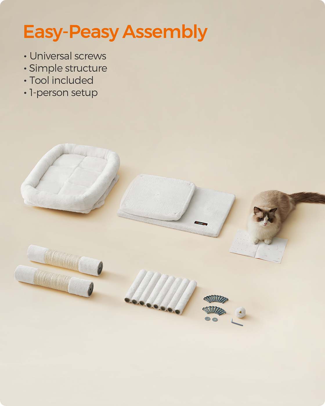33.1-Inch Cat Tower for Large Cats up to 16 lb