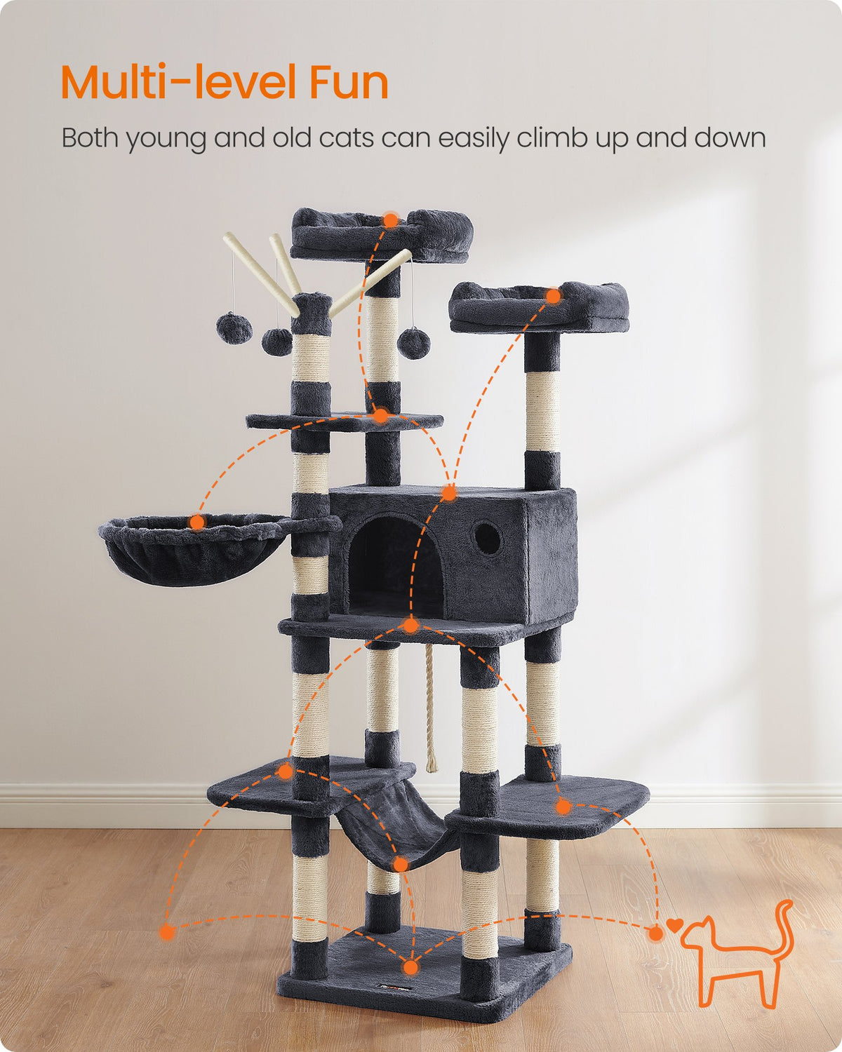 Cat Tree, Large Cat Tower, 646 Inches