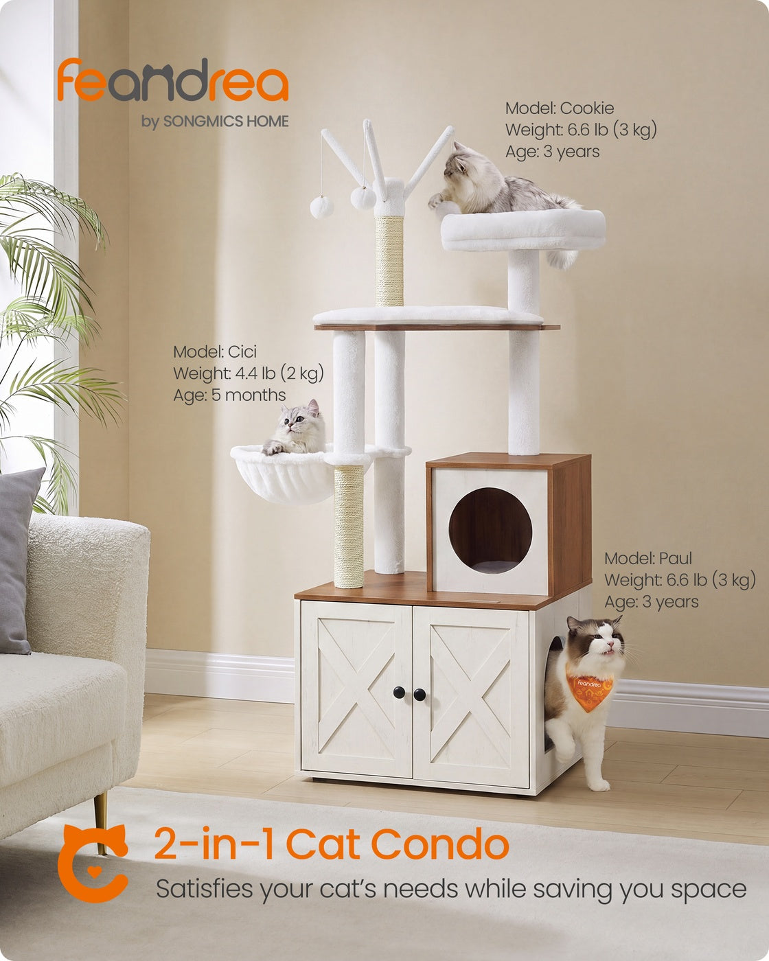 Cat Tree with Litter Box Enclosure - image 16