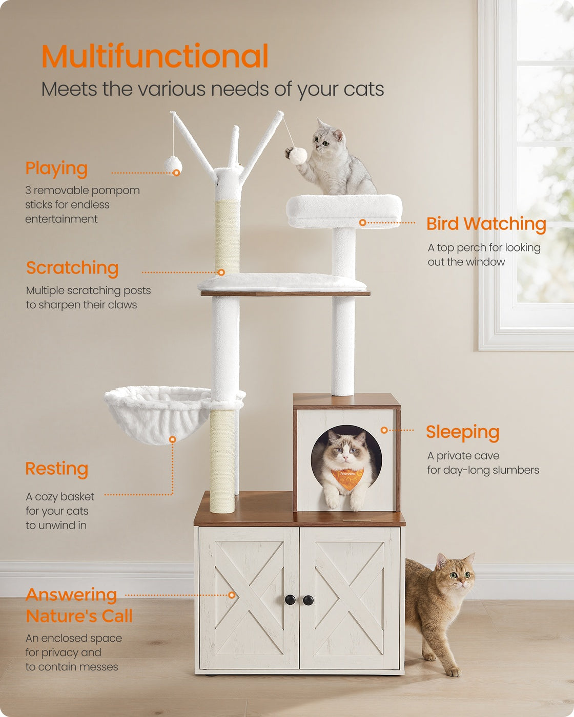 Cat Tree with Litter Box Enclosure - image 17