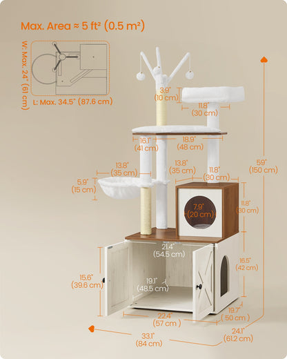 Cat Tree with Litter Box Enclosure - image 21