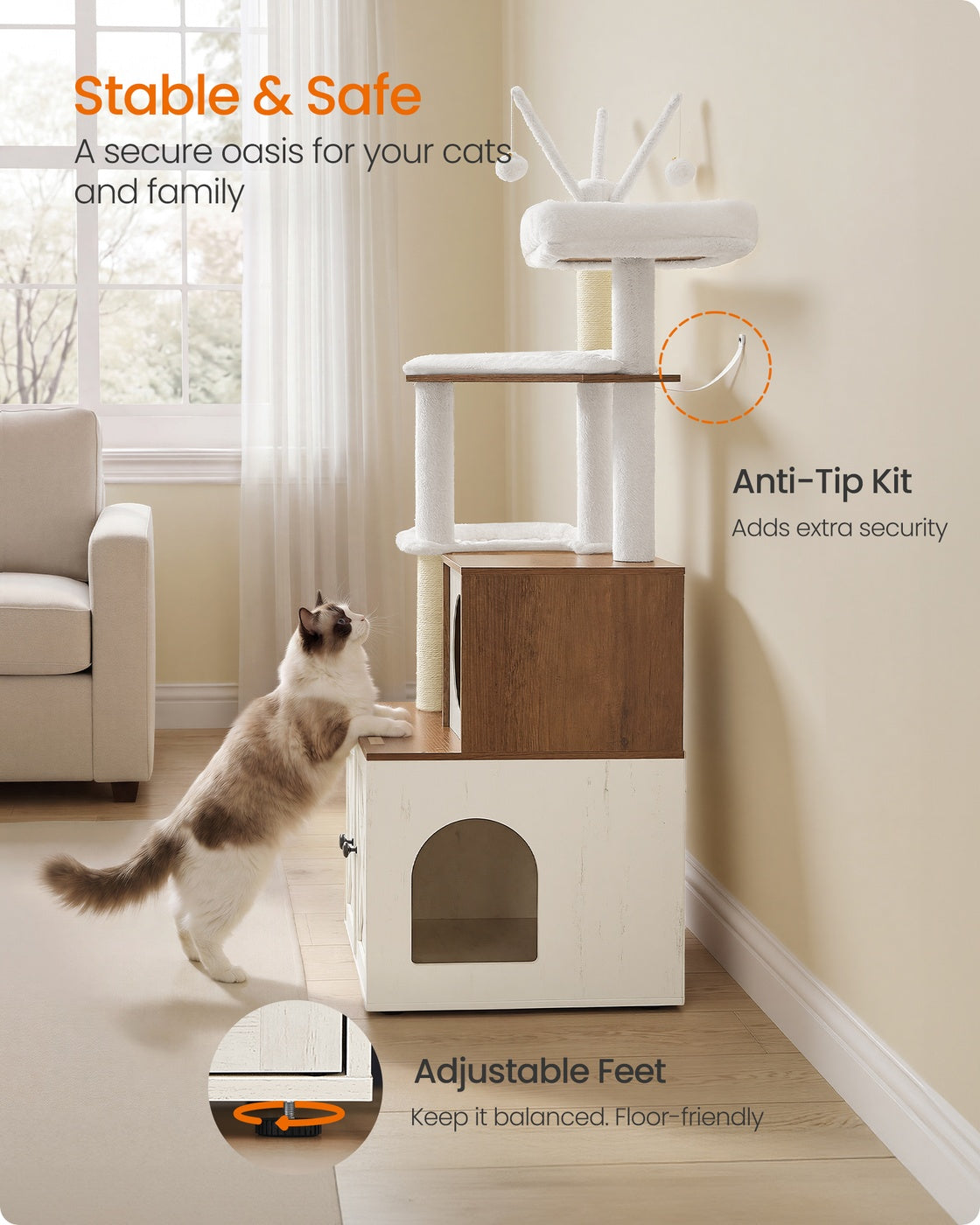 Cat Tree with Litter Box Enclosure - image 20