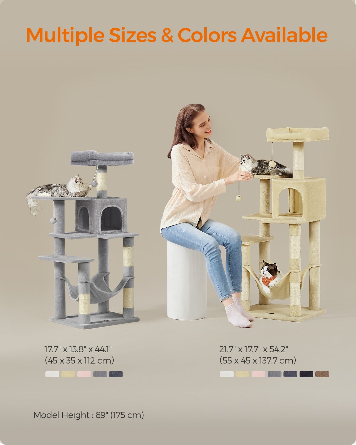 56.3-Inch Cat Tree for Indoor Cats - image 36