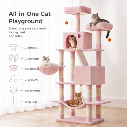 XL Cat Tree Tower for Multi-Cat Households, Dark Grey - image 78