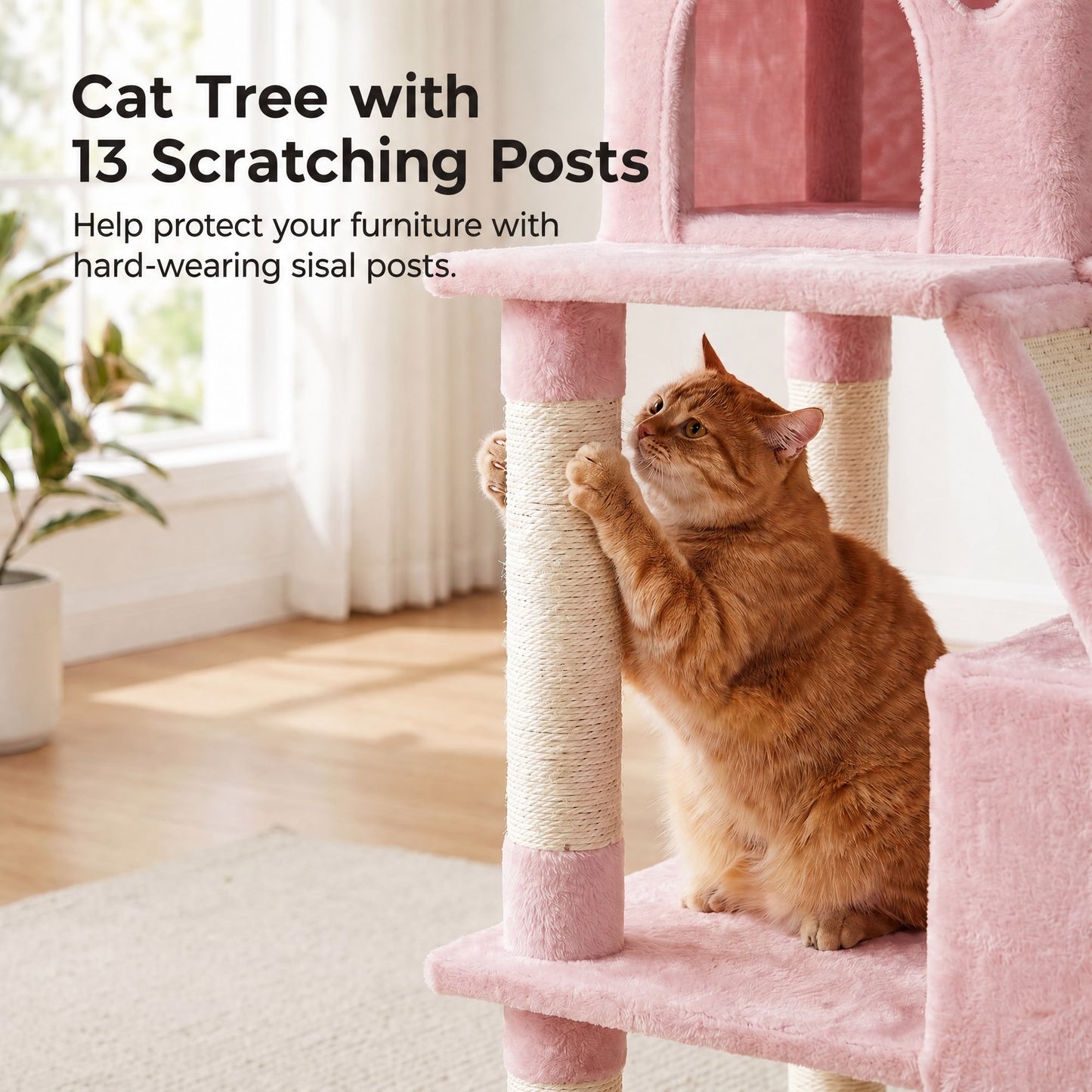 XL Cat Tree Tower for Multi-Cat Households, Dark Grey - image 79