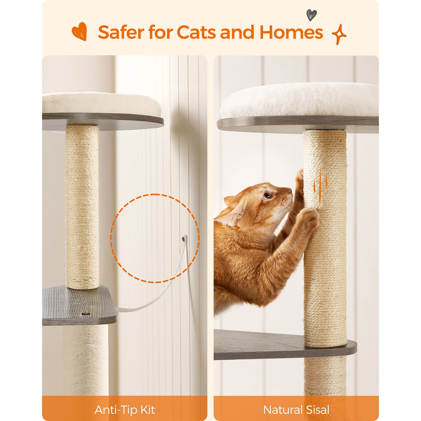 65-Inch Modern Cat Tower - view 8