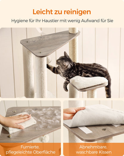 Cat Tower with Scratching Posts Padded Perches Wooden