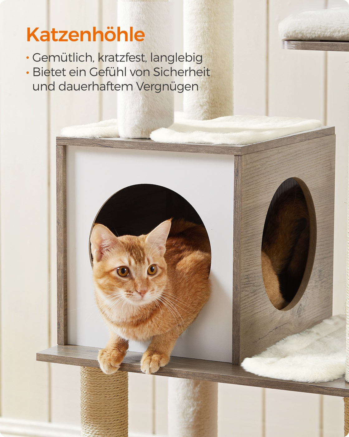 Cat Tower with Scratching Posts Padded Perches Wooden
