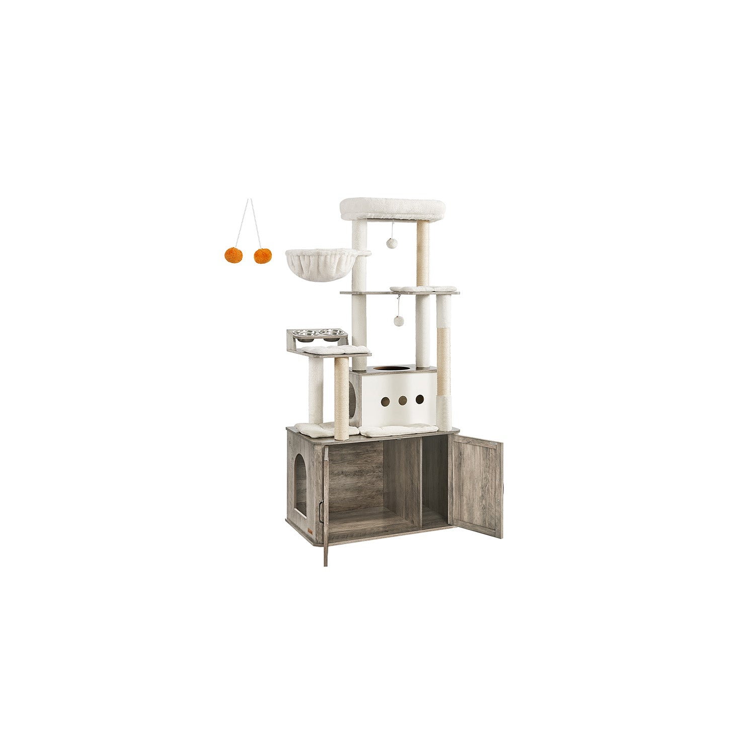 66.9-Inch Cat Tower with Litter Box Enclosure