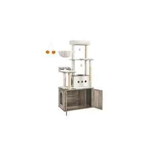 66.9-Inch Cat Tower with Litter Box Enclosure