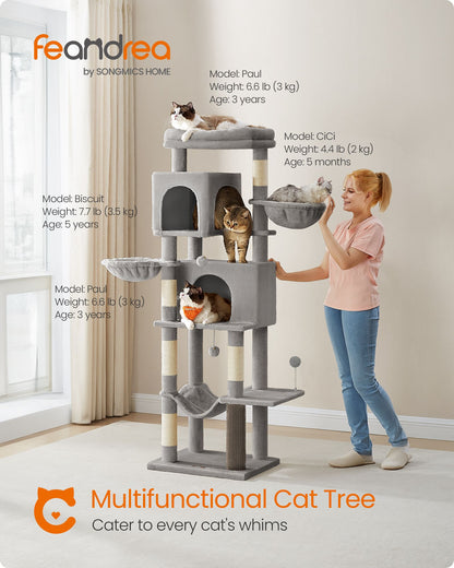 69-Inch Tall Cat Tree for Indoor Cats