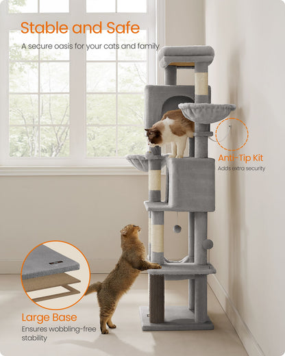 69-Inch Tall Cat Tree for Indoor Cats