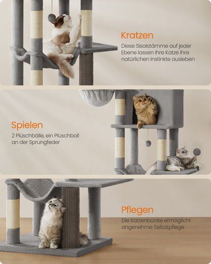 Large Cat Tree, Multi-Level, Dove Grey
