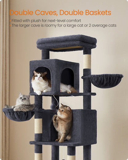 69-Inch Tall Cat Tree for Indoor Cats