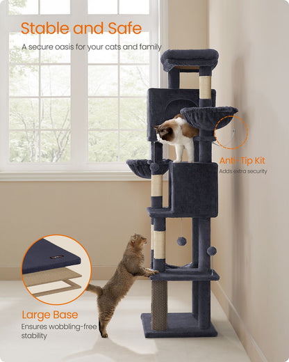 69-Inch Tall Cat Tree for Indoor Cats