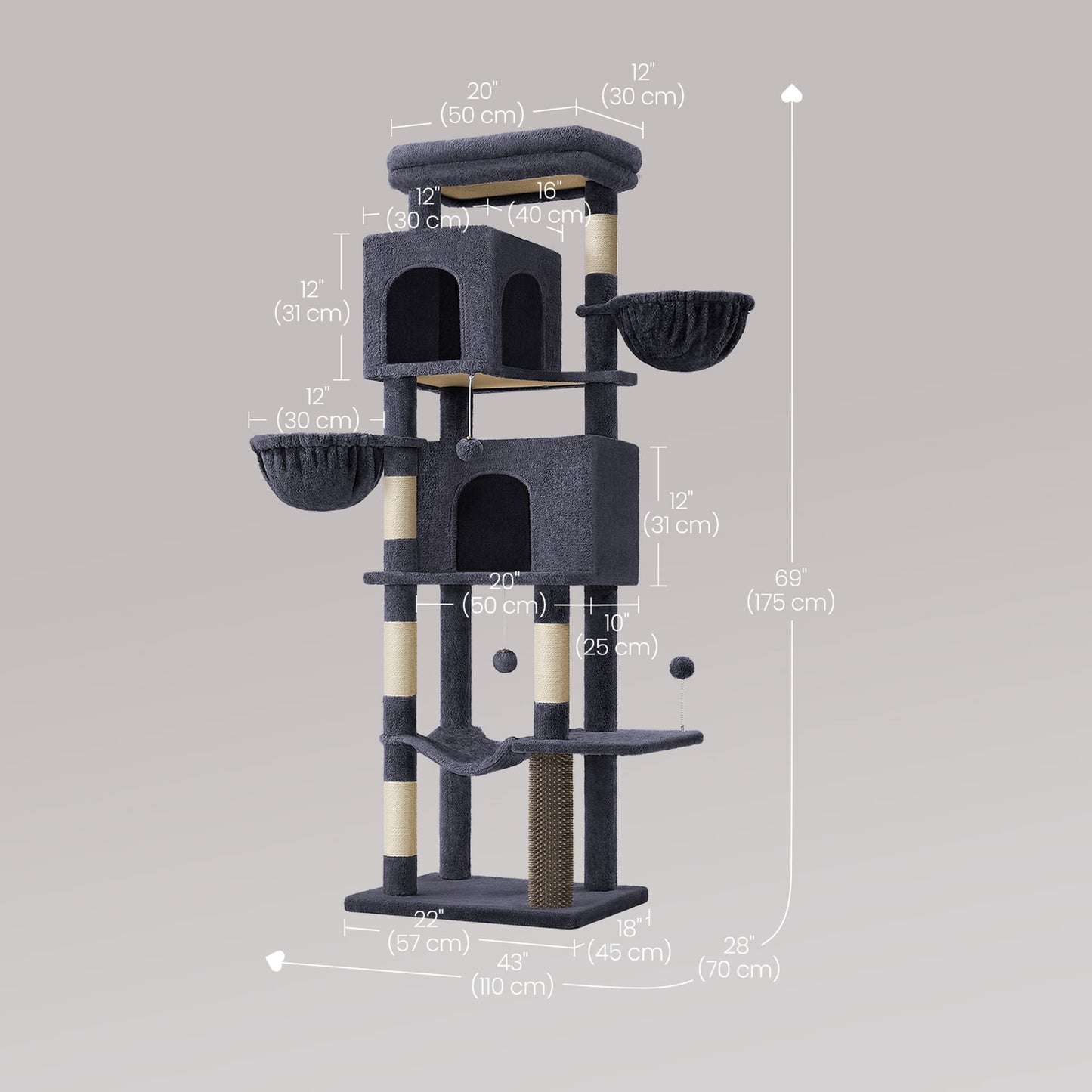 Large multi level cat tree tower with self groomer and posts - image 6