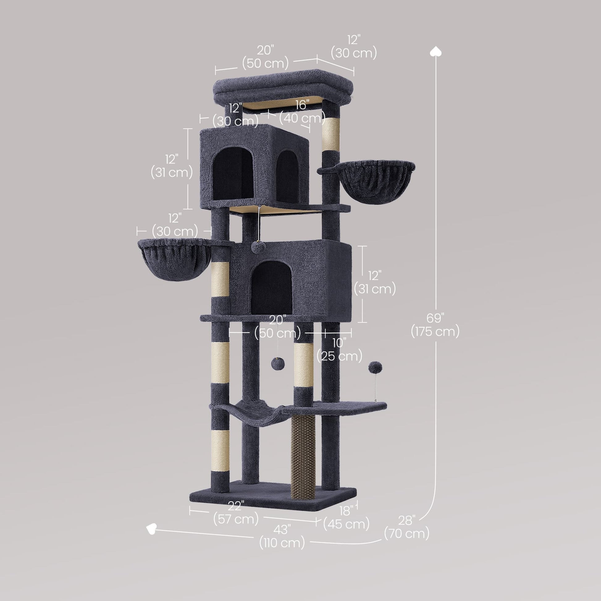 Large multi level cat tree tower with self groomer and posts - image 6