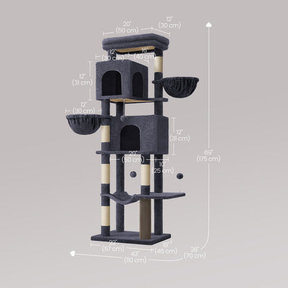 Large multi level cat tree tower with self groomer and posts - image 6