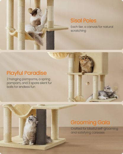 69-Inch Tall Cat Tree for Indoor Cats