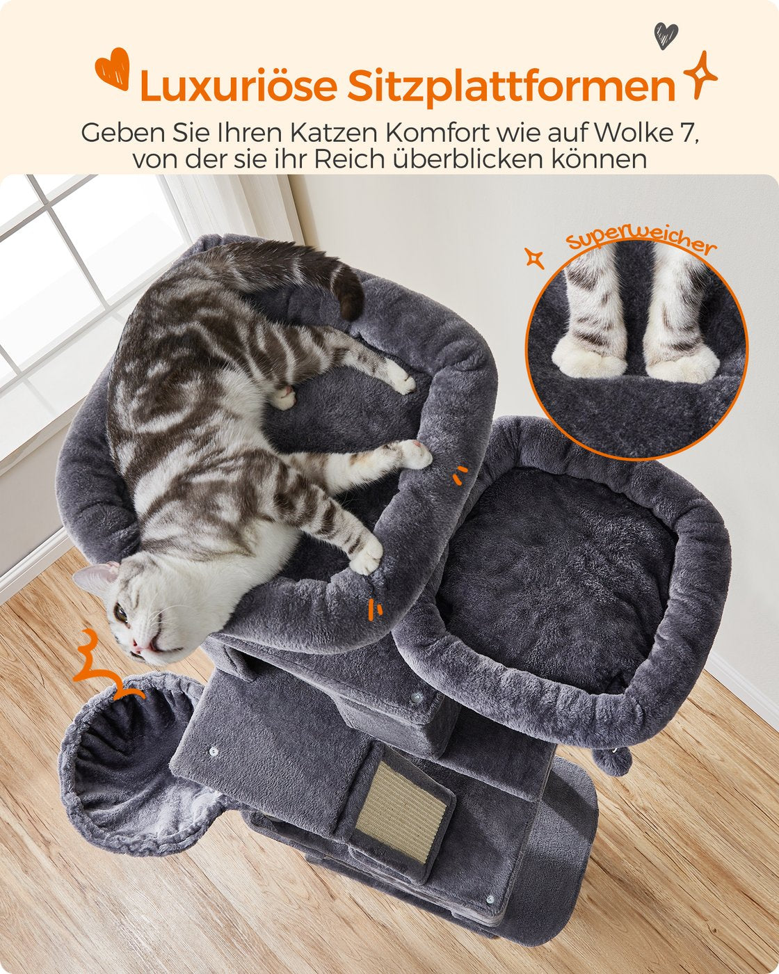 206 cm Large Cat Tower with 13 Scratching Posts