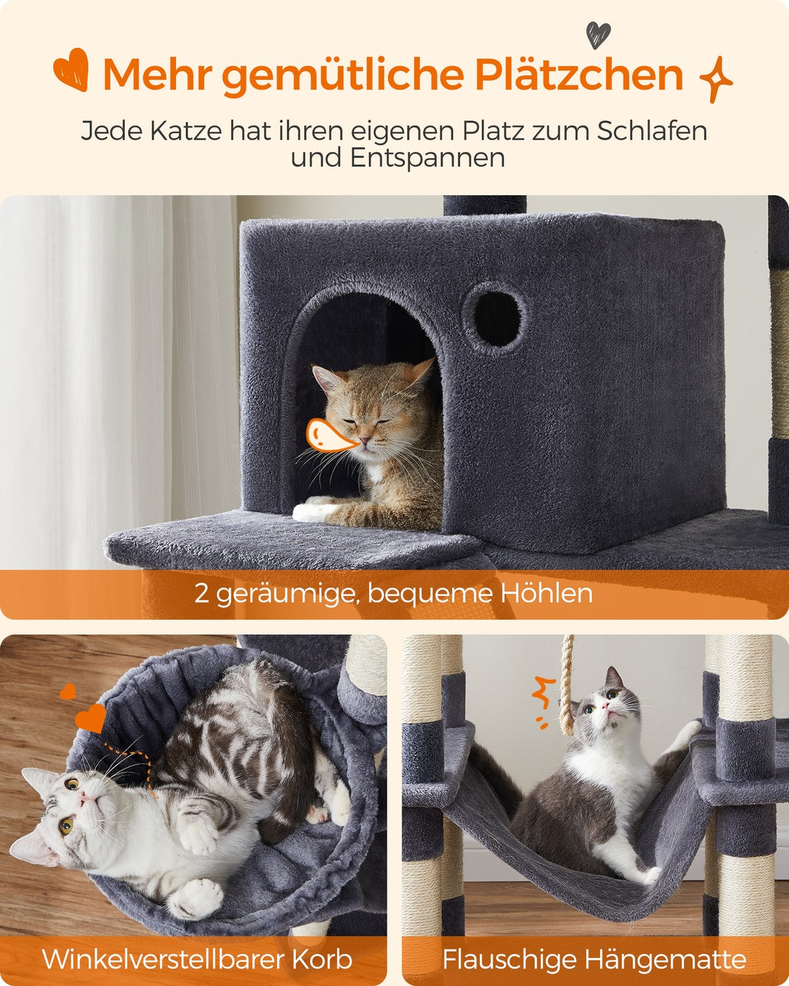 206 cm Large Cat Tower with 13 Scratching Posts