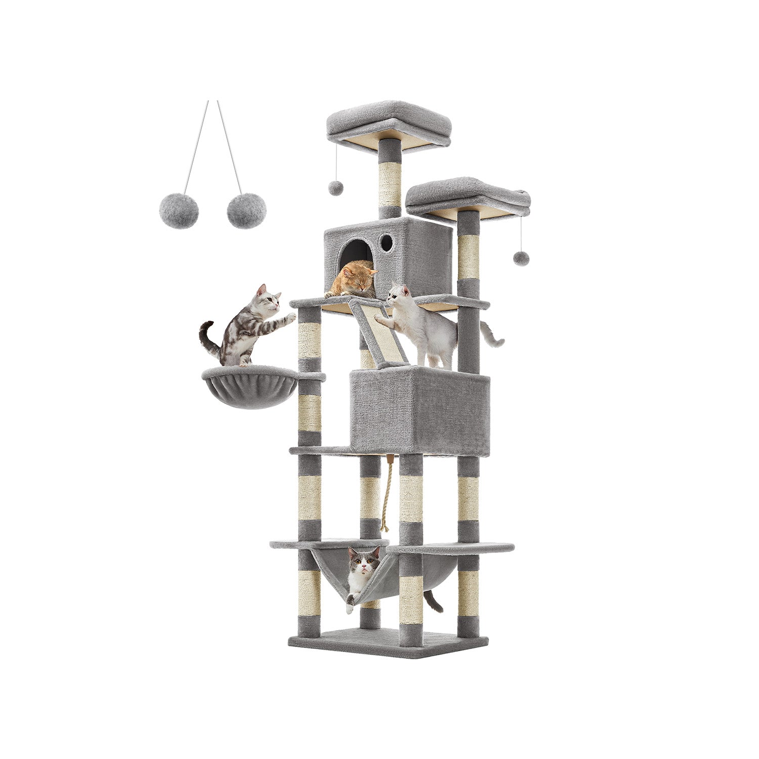 Large Cat Tower with 13 Scratching Posts