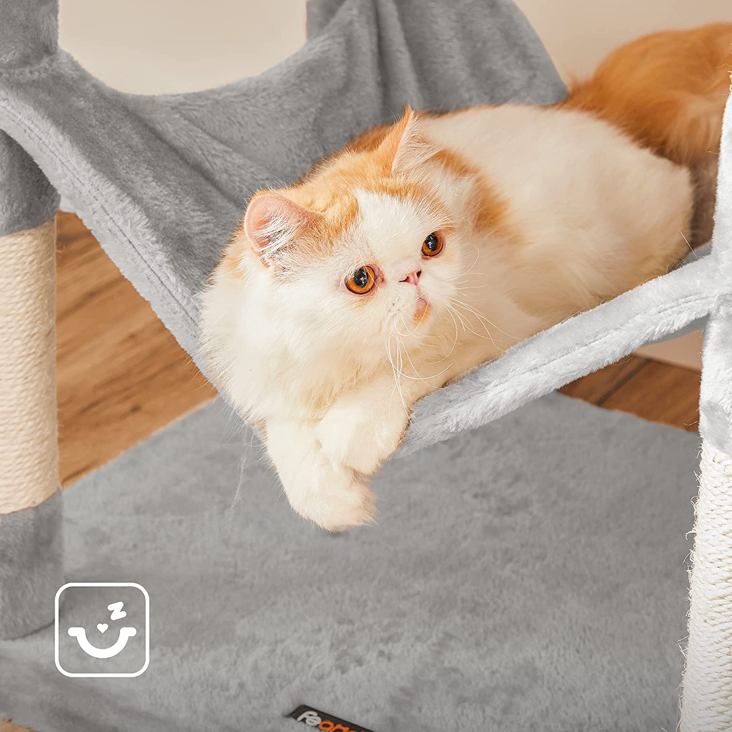 Cat Tree Stable Cat Tower 2 Plush Perches 191cm Light Grey - image 7