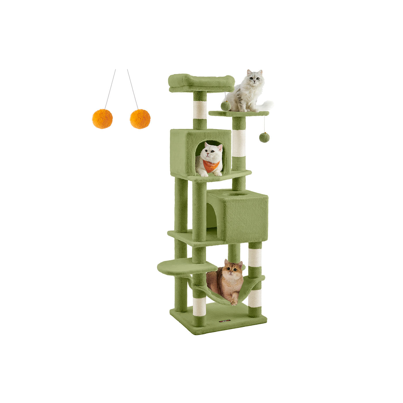 61" Tall Multi-Level Cat Tree with Scratching Posts