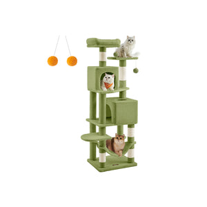 61" Tall Multi-Level Cat Tree with Scratching Posts