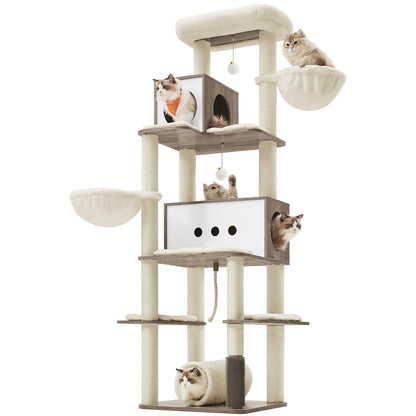 77.5-Inch Tall Modern Cat Tower for Large Indoor Cats - image 18