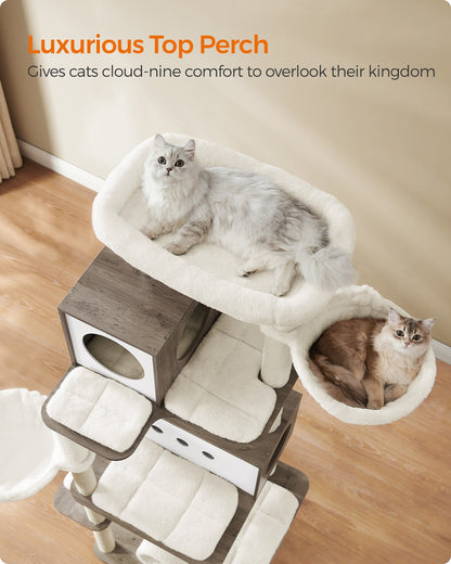 77.5-Inch Tall Modern Cat Tower for Large Indoor Cats - image 12