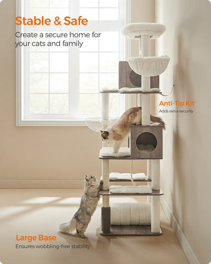 77.5-Inch Tall Modern Cat Tower for Large Indoor Cats - image 16