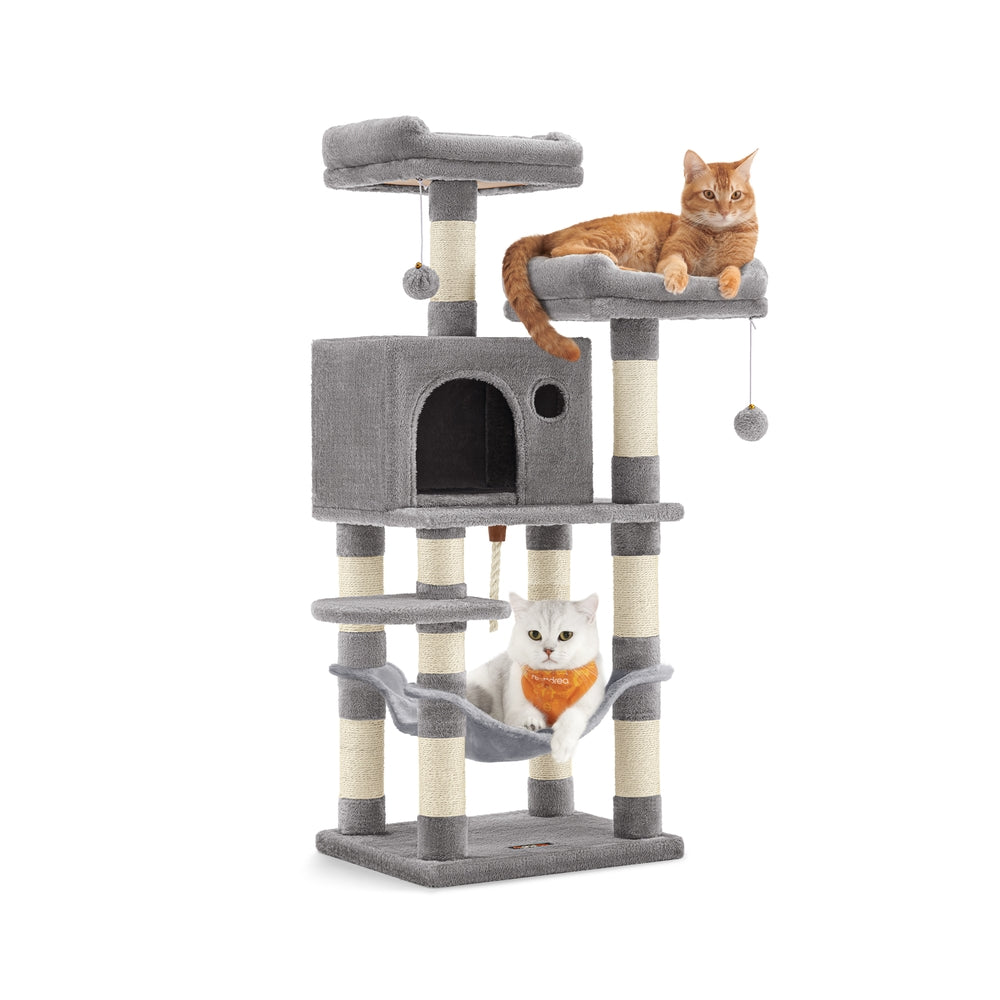 Cat Tower, Multi-Level Condo, 44.1-Inch, Light Gray - image 1